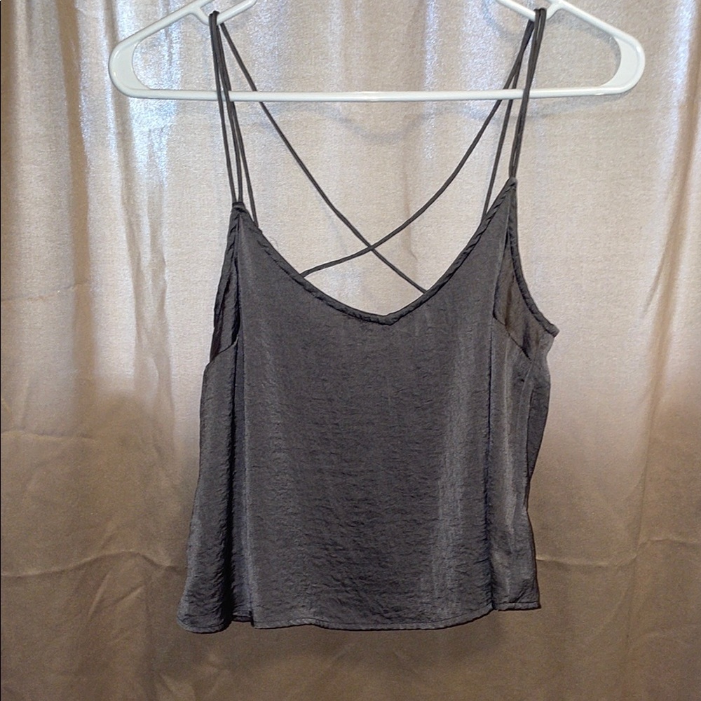 Elegant Gray Spaghetti Strap Top